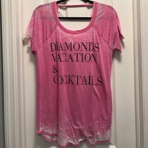 Distressed Pink Vintage Tee w/ open in back